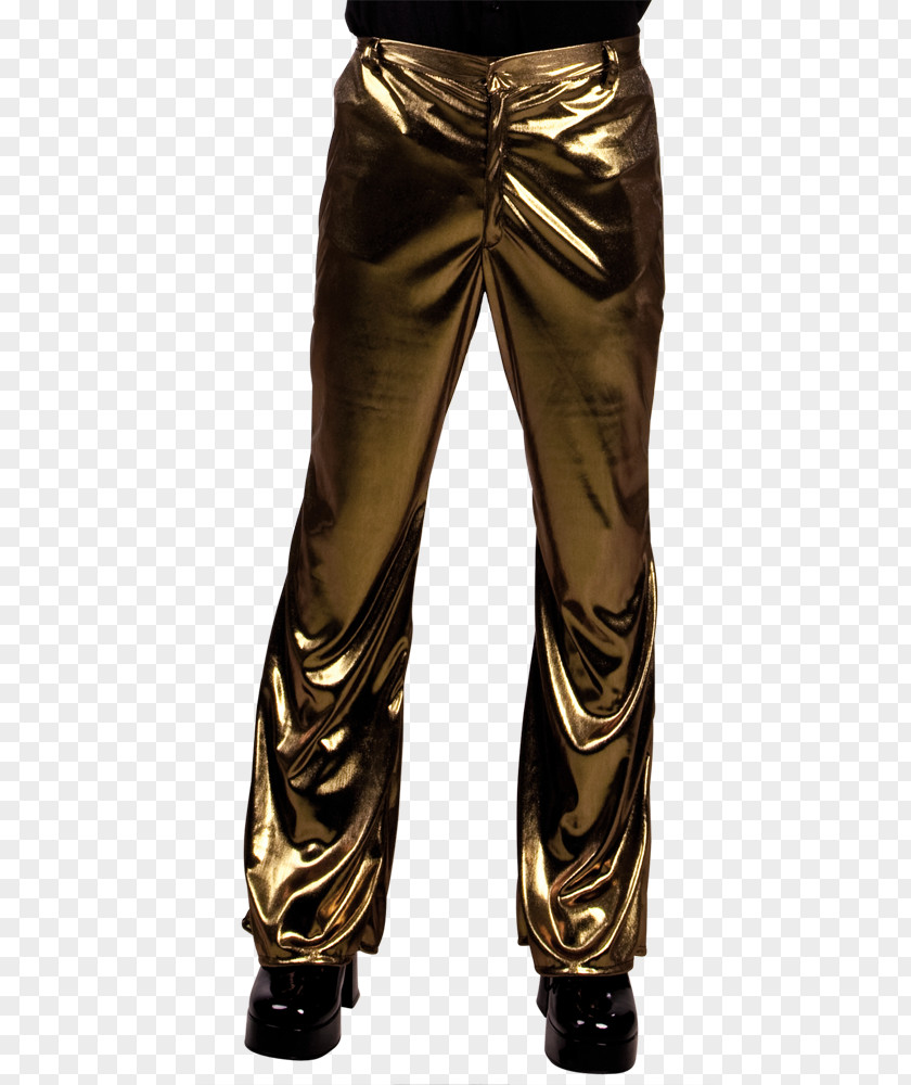 Disco 90 Pants Gold Costume Sequin PNG