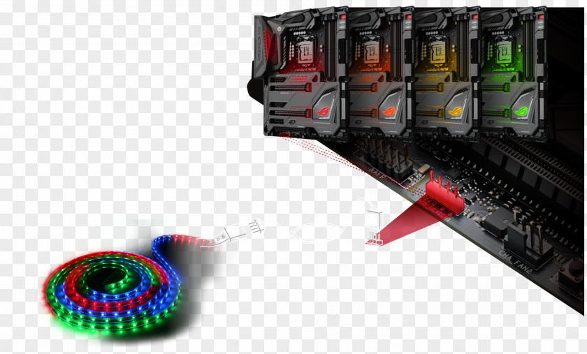 Electronic Component Motherboard ASUS RGB Color Model Computer Port PNG