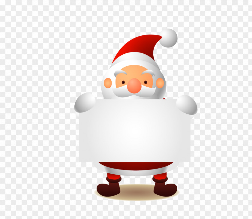 Vector Santa Claus Holding A White Paper Christmas PNG