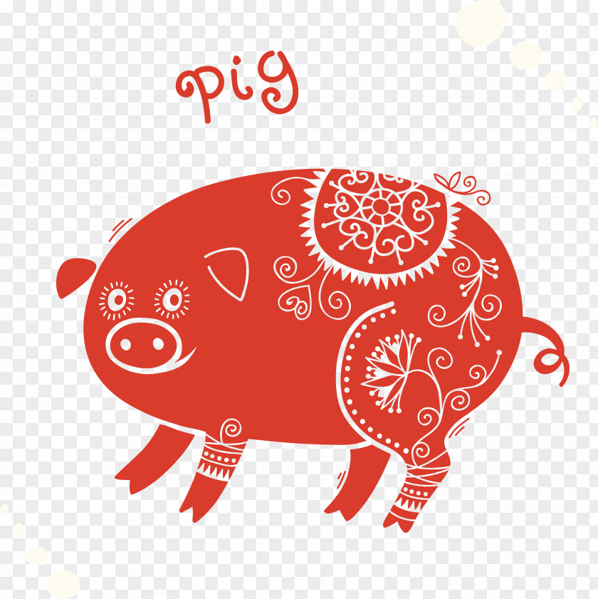 Pig Domestic Chinese Astrology Horoscope Illustration PNG