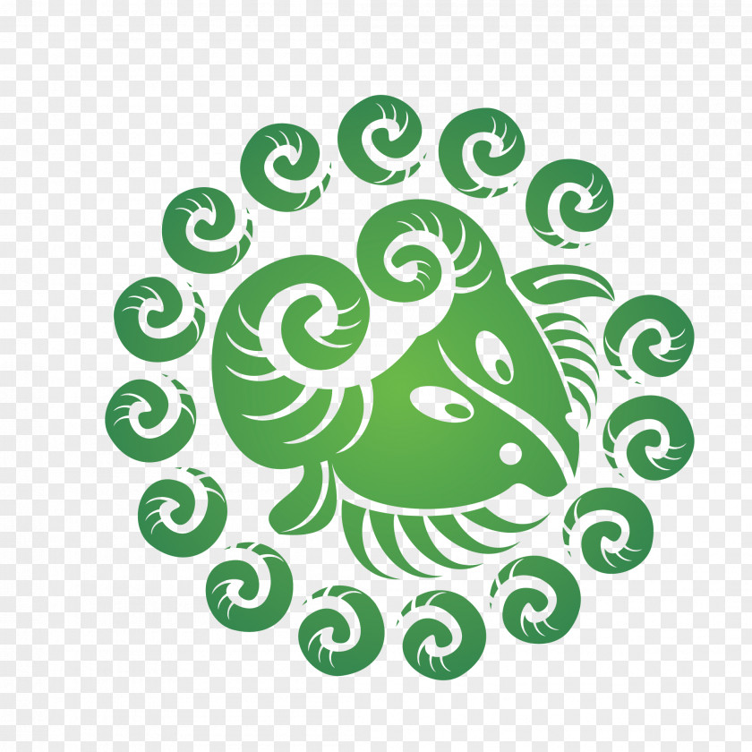 Goat Art Green Paper Cut Astrological Sign Zodiac Aries Astrology Horoscope PNG