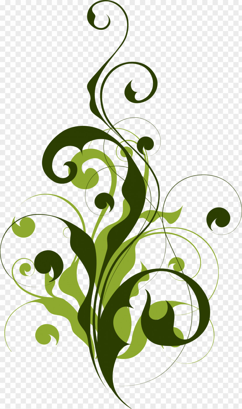 Green Islamic Floral Design Clip Art PNG