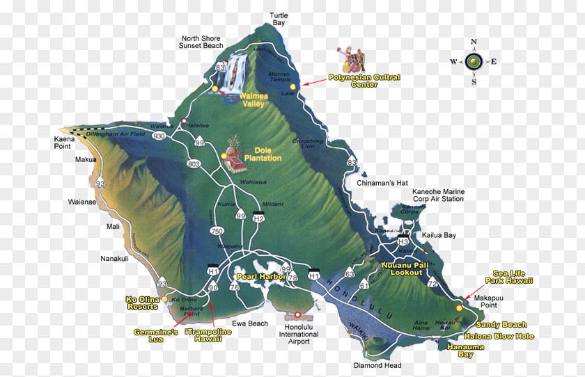 Map Oahu Tuberculosis PNG