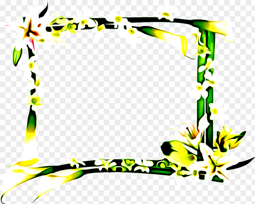 Plant Picture Frame Background Yellow PNG