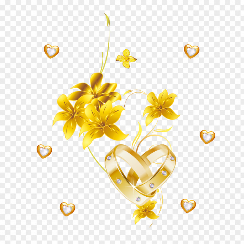 Pure Gold Flowers Yellow Flower Jewellery PNG