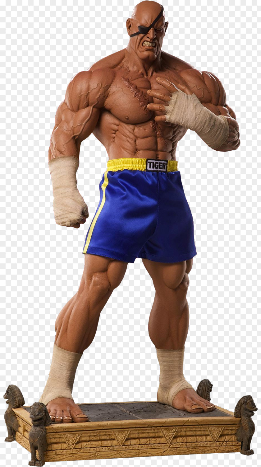 Street Fighter Sagat Statue Figurine Mortal Kombat X PNG