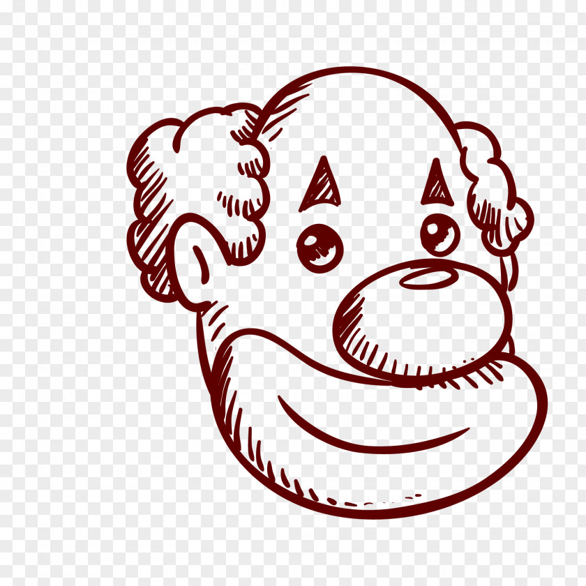 Vector Hand-drawn Cartoon Elderly Head Performance Circus Clown PNG