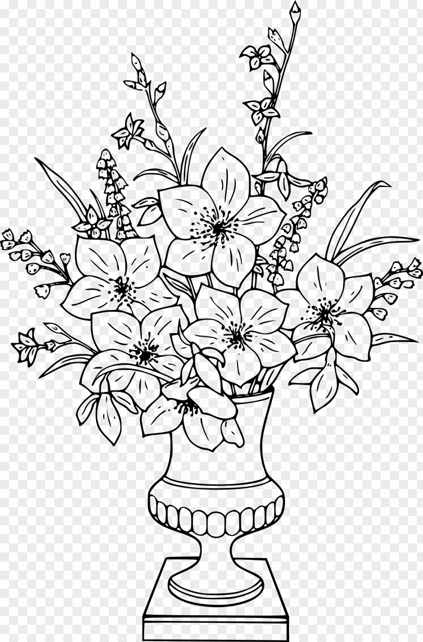 Gladiolus Flowers In A Vase Of Drawing PNG