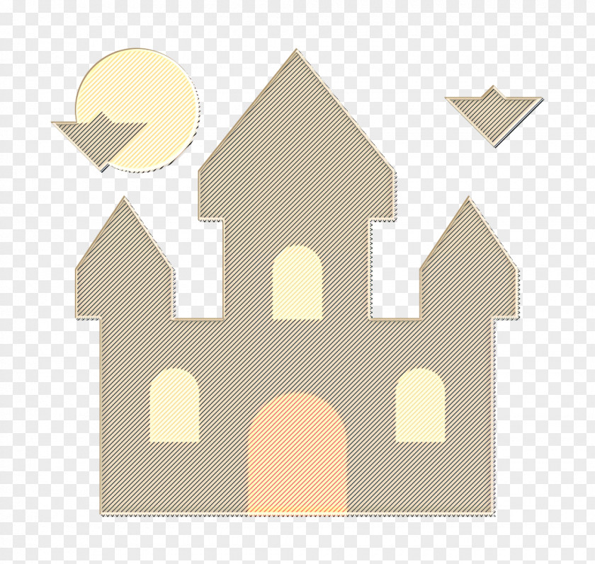 Beige Arch Castle Icon Dracula Halloween PNG