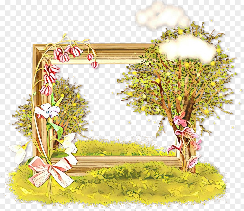 Interior Design Plant Floral Background Frame PNG