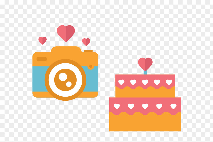 Vector Wedding Cake Camera Invitation Icon PNG