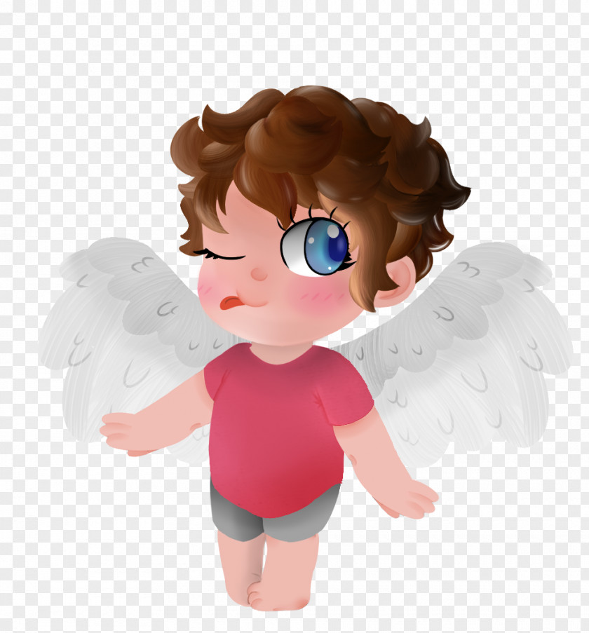 Angel Boy Ear Cartoon Cheek Figurine PNG