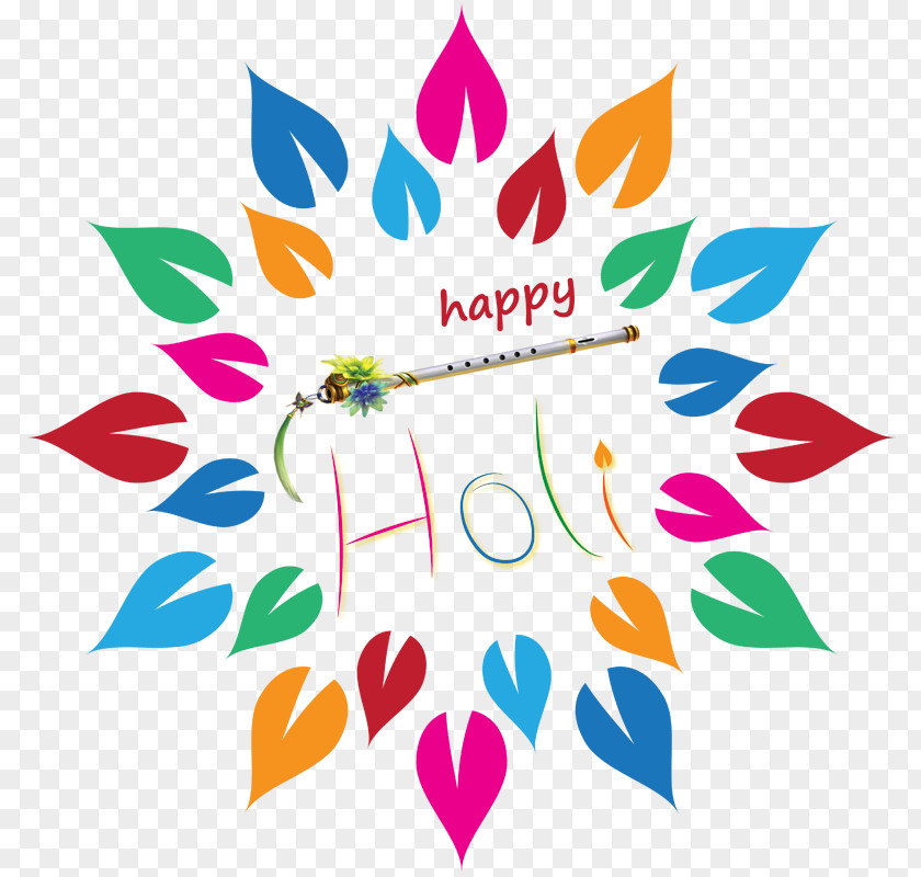 Colorful HOLI Festival Petal Text Clip Art PNG