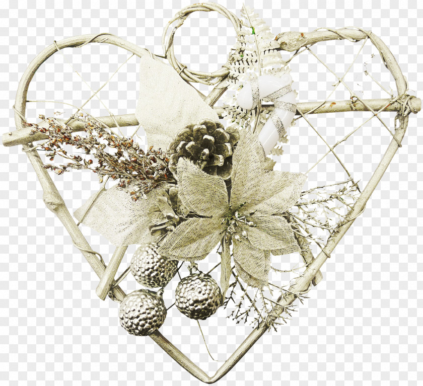 Decorative Hearts Santa Claus Christmas PNG