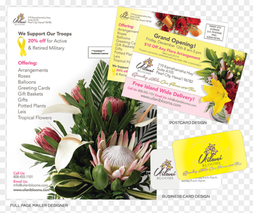 Flower Business Card Design Floral Graphic Web Designer PNG