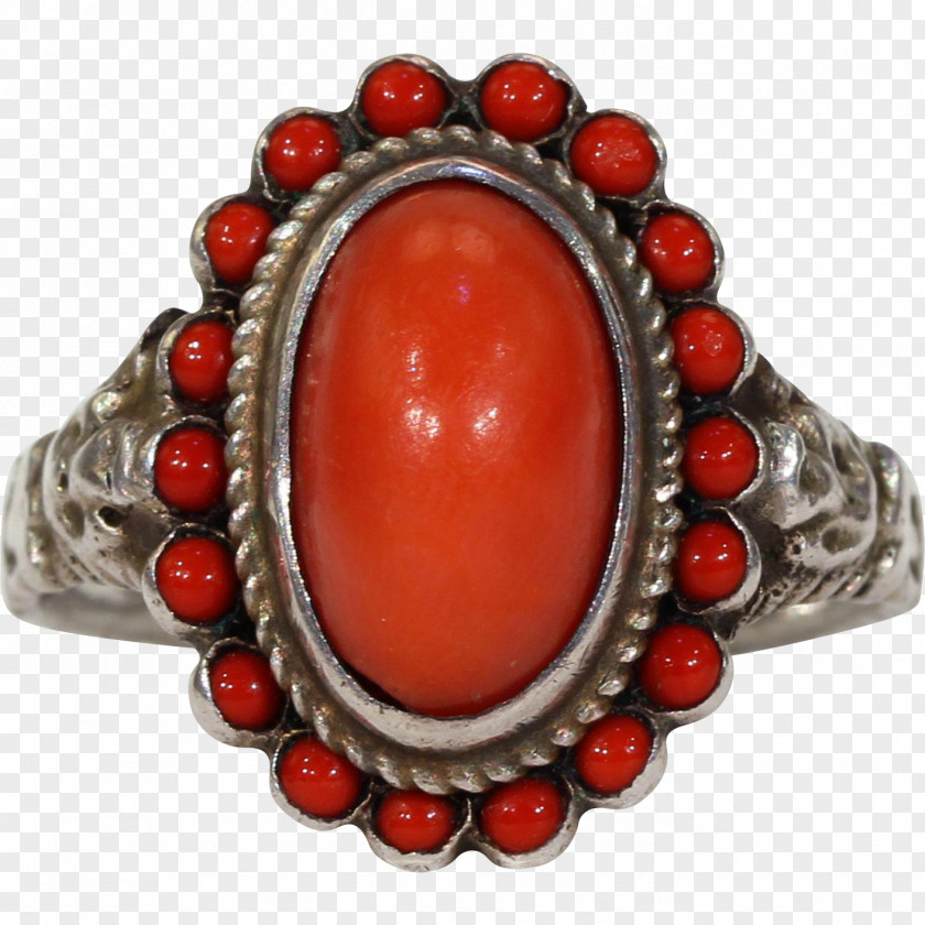 Coral Stone Turquoise Ring Jewellery Red Estate Jewelry PNG