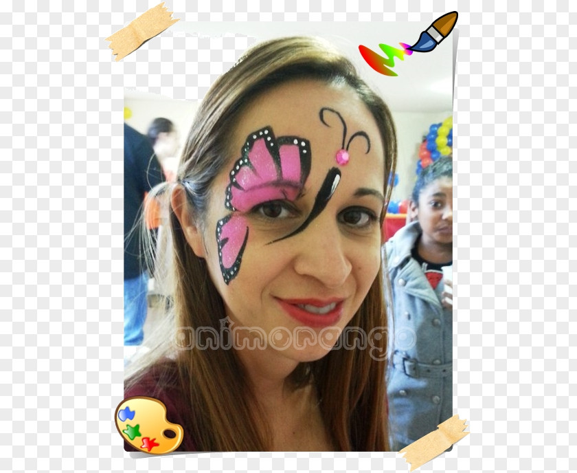 Face Painting Butterfly Cheek Make-up PNG