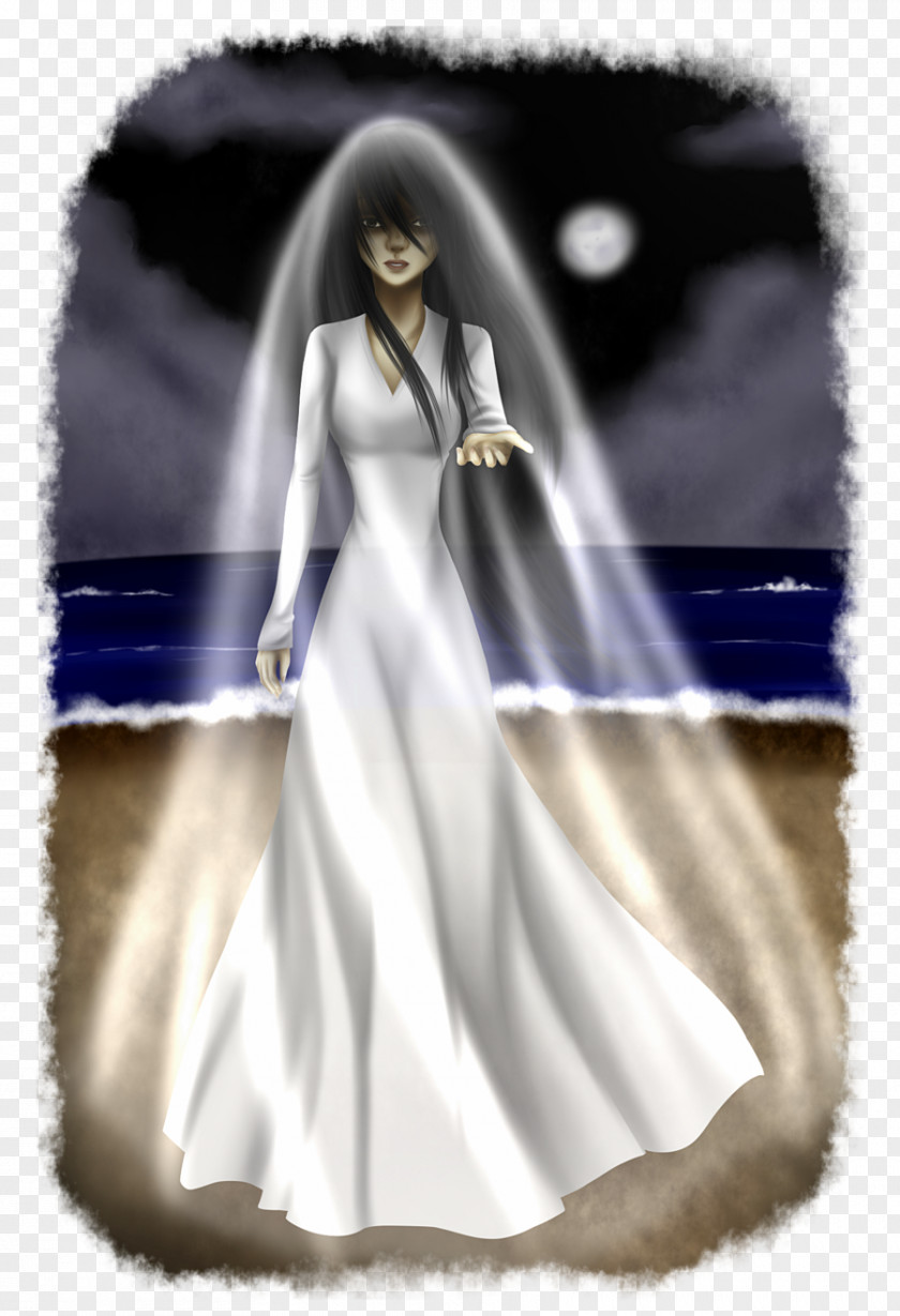 QnA Black Hair Gown Character Fiction PNG