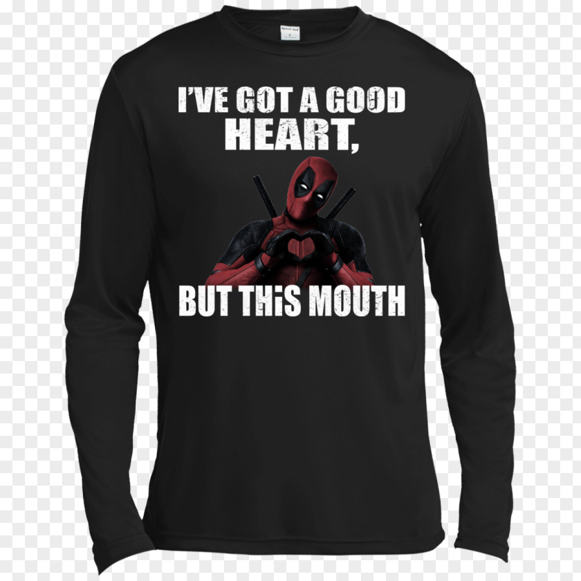 Deadpool Heart Long-sleeved T-shirt Hoodie PNG