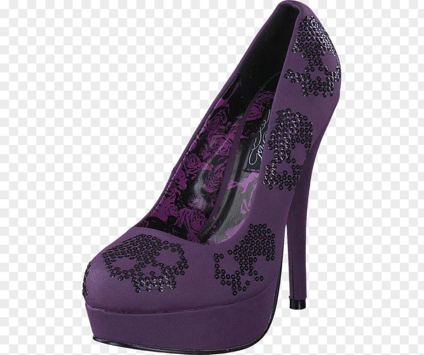 Purple High-heeled Shoe Platform Sequin PNG