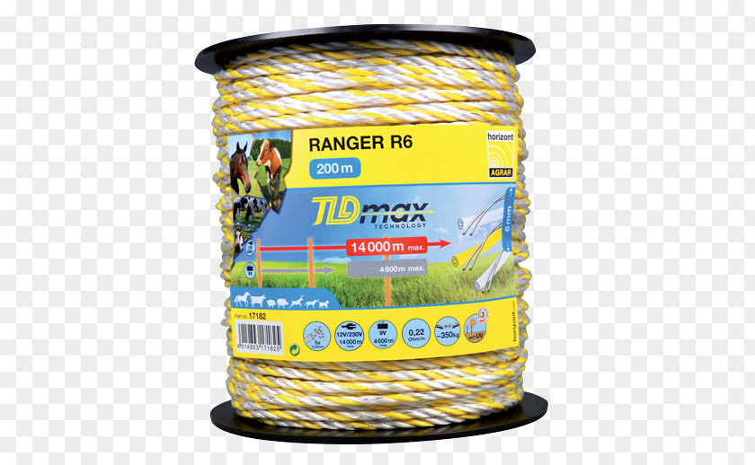 Rope Wire Electric Fence 200 Metres Electricity PNG
