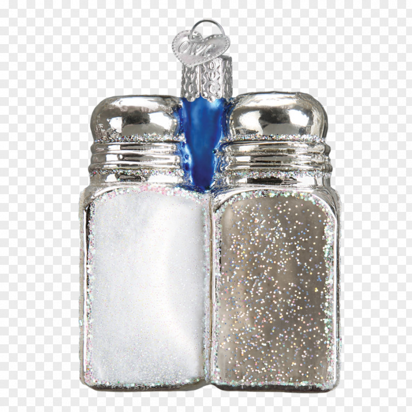 Salt Pepper Glass Mason Jar And Shakers Christmas Ornament PNG