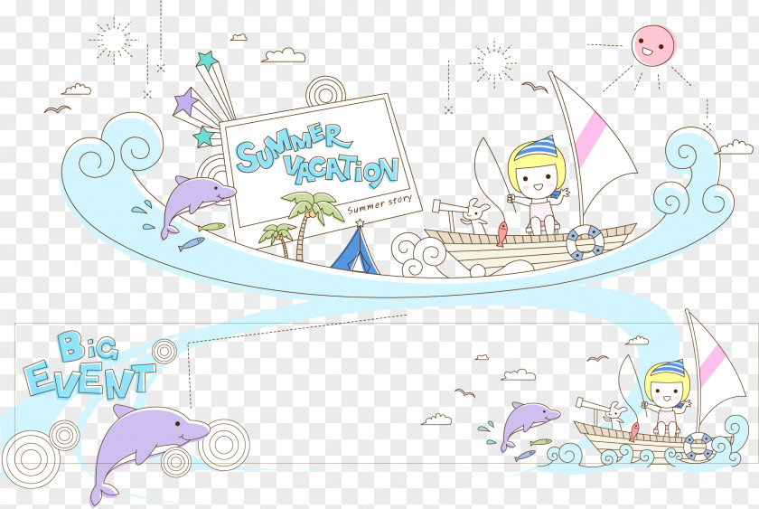 Dolphin Boat Park Poster Vector Elements Mammal Illustration PNG