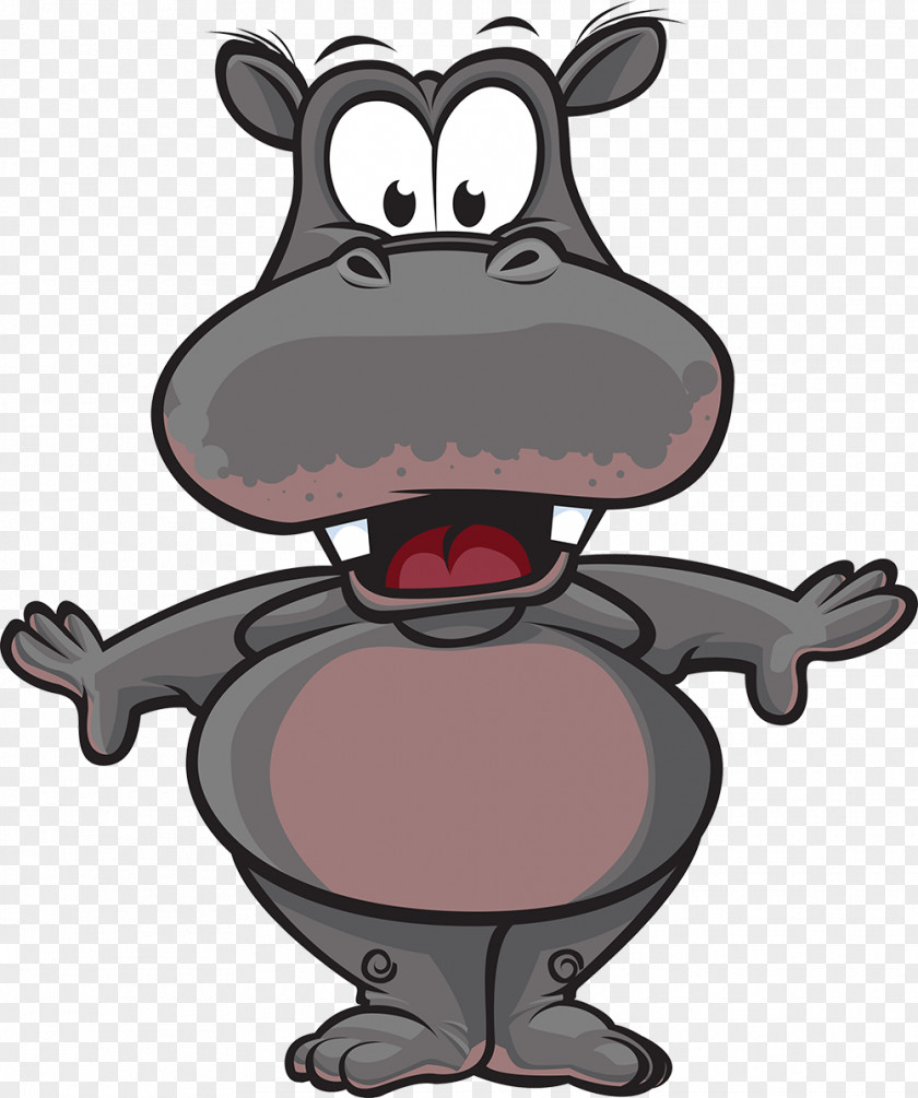 Hippo Hippopotamus Rhinoceros Cartoon Clip Art PNG