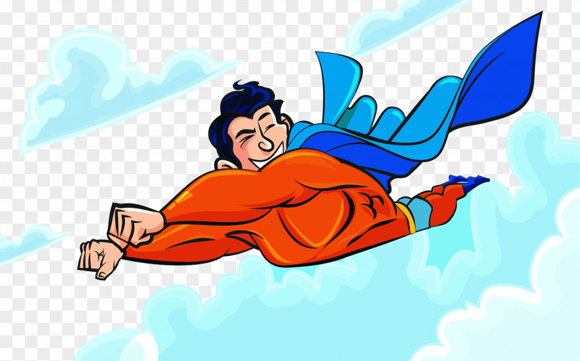 Superman Flying Illustrator Clark Kent Superboy Cartoon Royalty-free PNG