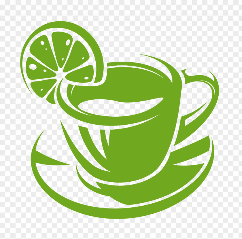 Lemon Slices Teacup Coffee Sticker Wall Decal PNG
