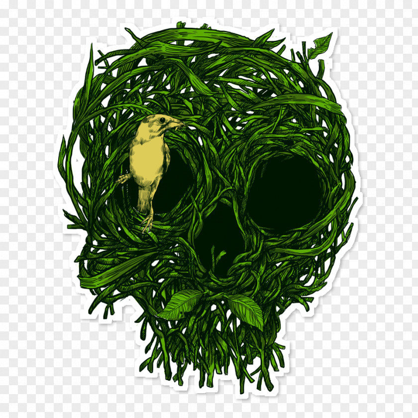 Nest Bird Human Skull Symbolism Tattoo Art PNG