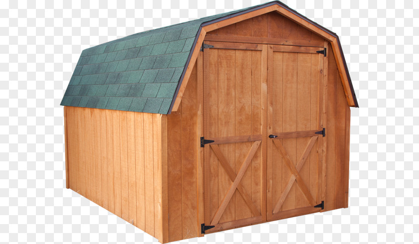 Gambrel Roof Garage Hardwood Shed Plywood Wood Stain PNG
