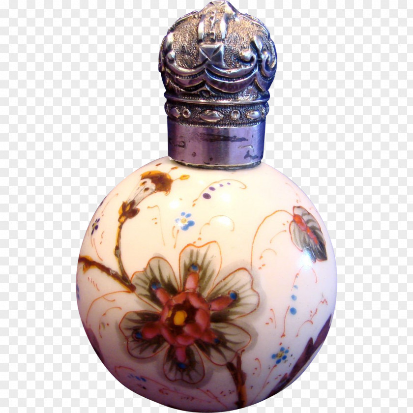 Hand Painted Crown Glass Bottle Art Painting PNG