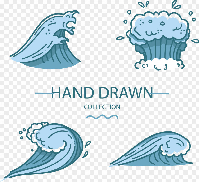 Hand-painted Icon Vector Waves Wind Wave Download PNG