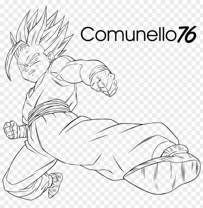 Super Sayan Line Art Drawing Gohan DeviantArt PNG