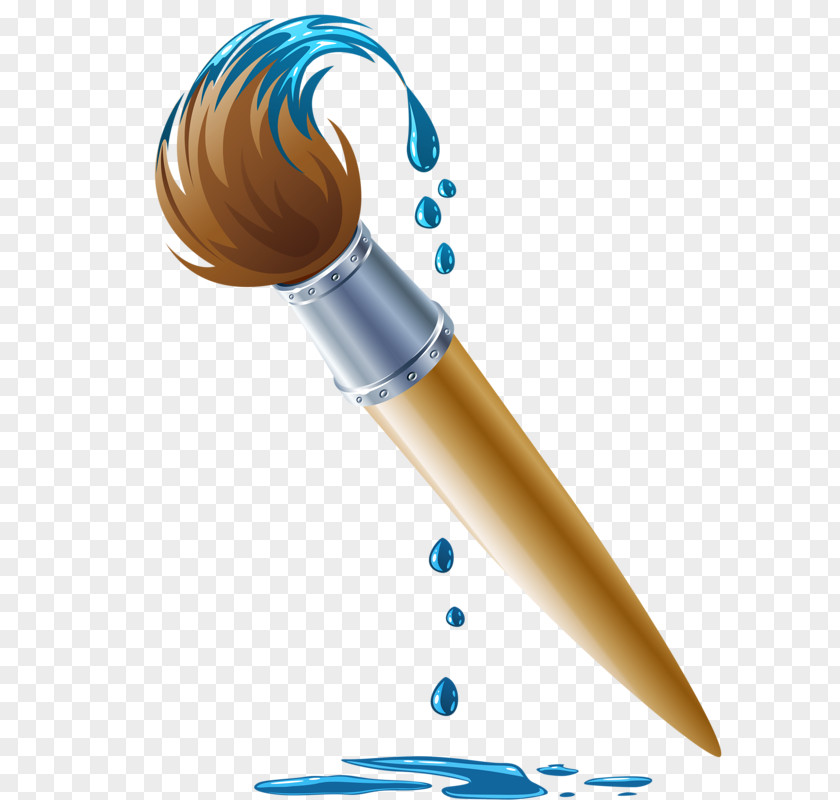 Blue Paint Brush Box Pencil Paintbrush Drawing PNG