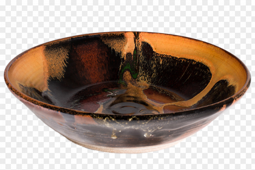 Ceramic Three Piece Bowl Pottery Copper PNG