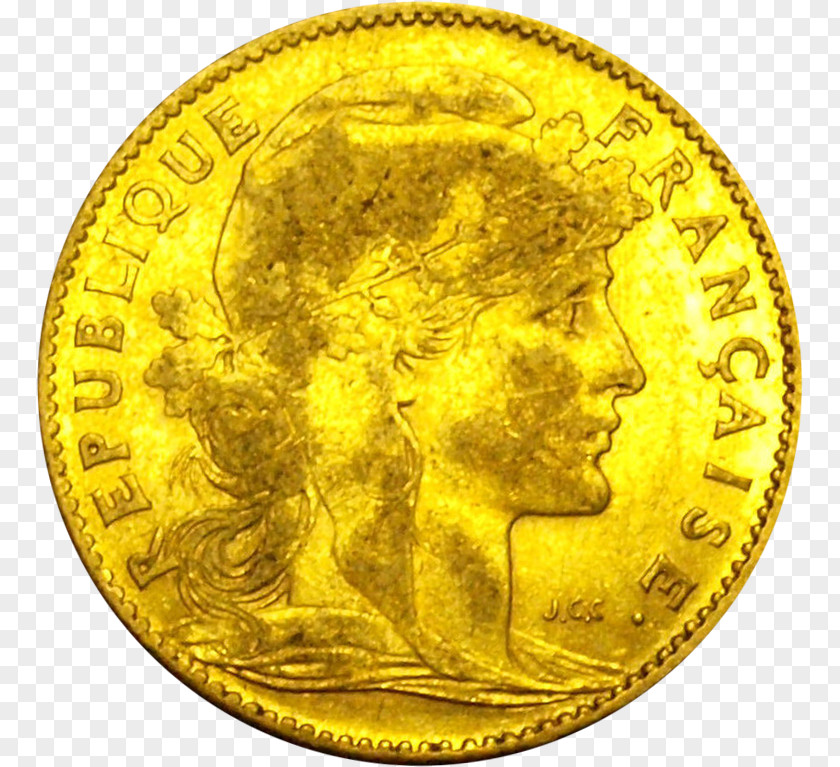 Coin Gold French Franc PNG
