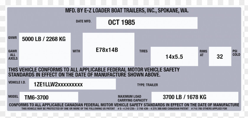 Vehicle Identification License Plates Car Number Trailer PNG