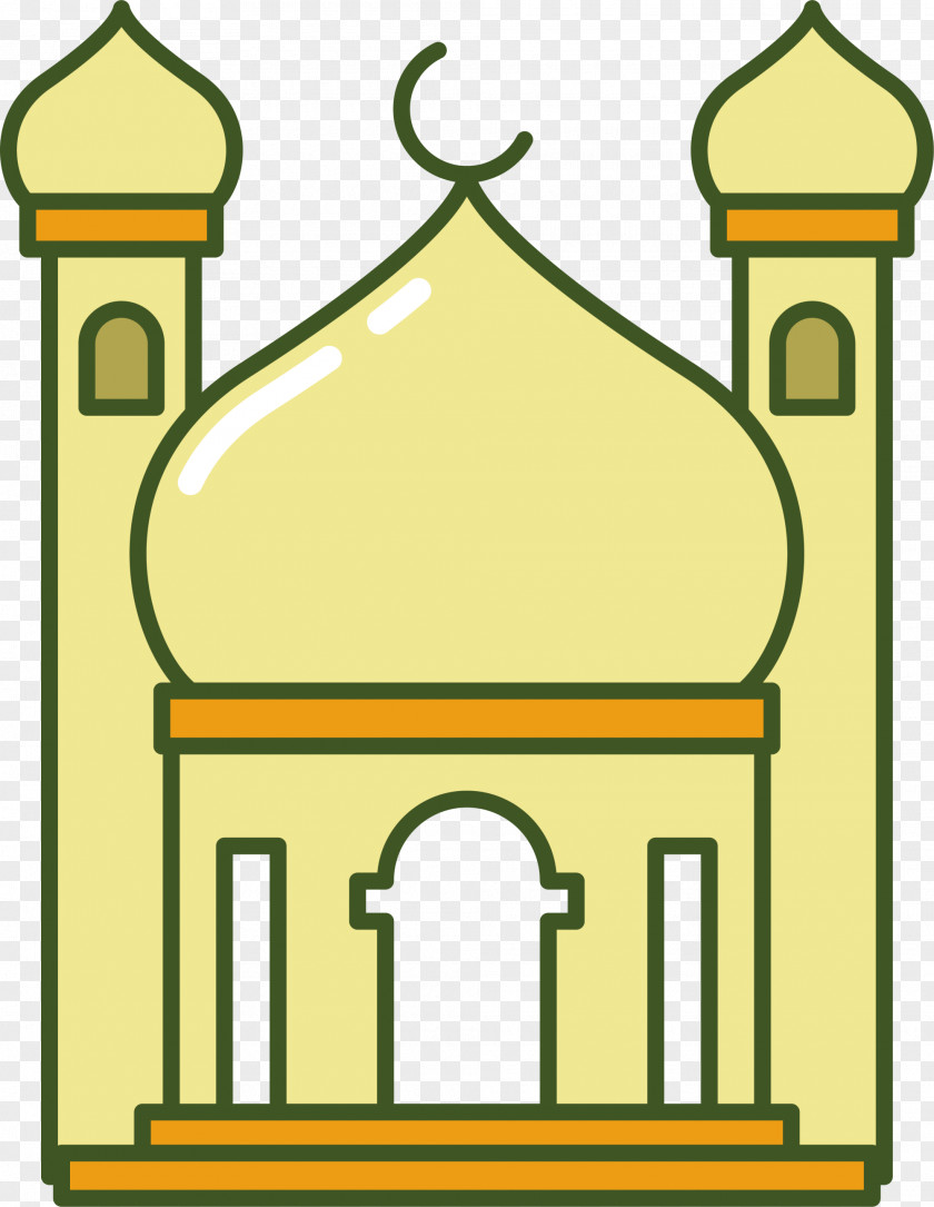 Yellow Cartoon Church Of Eid Al Fitr Al-Fitr Al-Adha Clip Art PNG