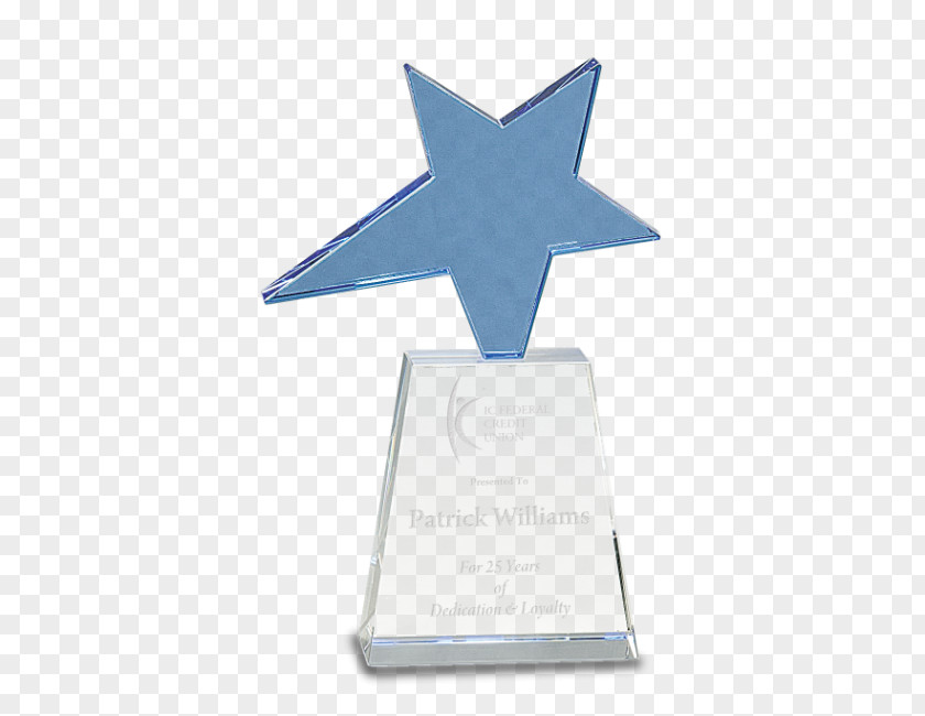 Crystal Trophy Award Glass Blue PNG