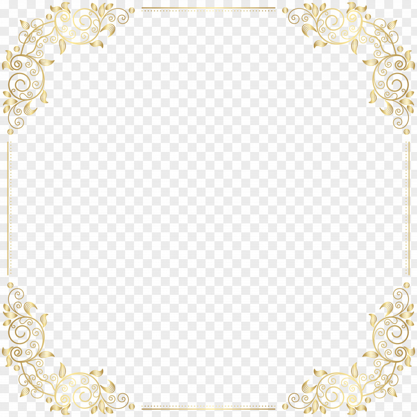 Deco Border Frame Clip Art Yellow Placemat Pattern PNG