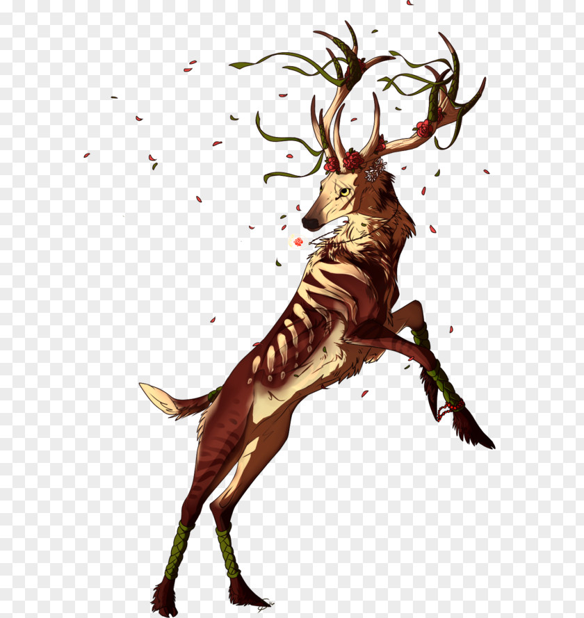 Rose Paint Reindeer PNG