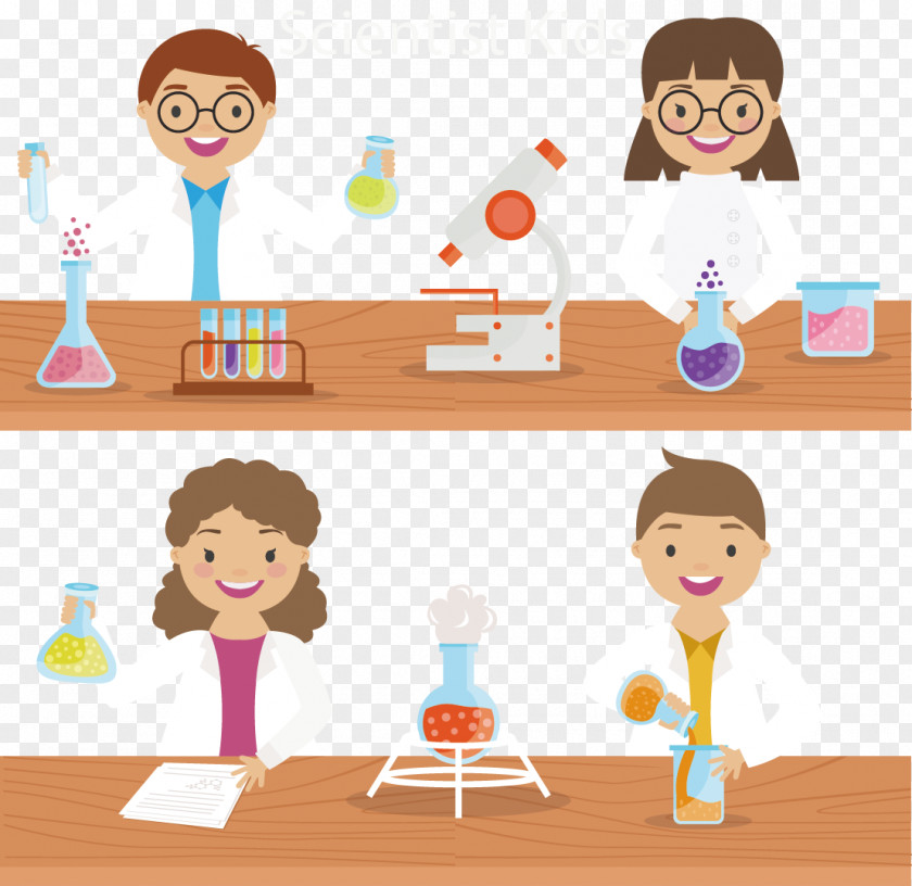 Vector Hand-drawn Cartoon Scientist Science PNG