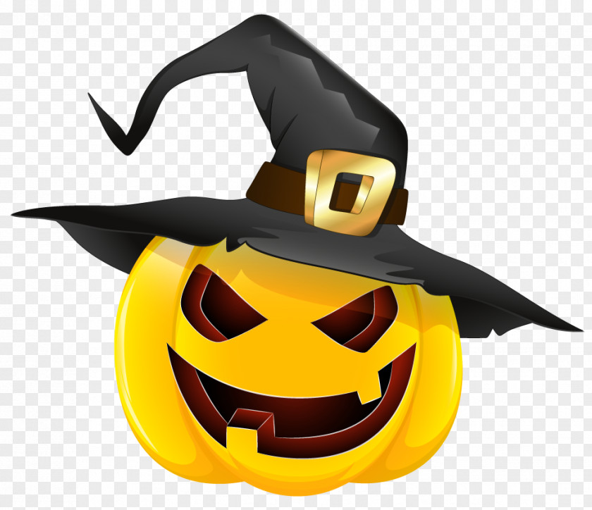 Halloween Evil Pumpkin With Witch Hat Clipart Pie Jack-o'-lantern PNG