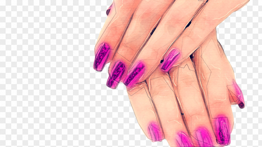 Purple Pink Nail Polish Manicure Finger Violet PNG