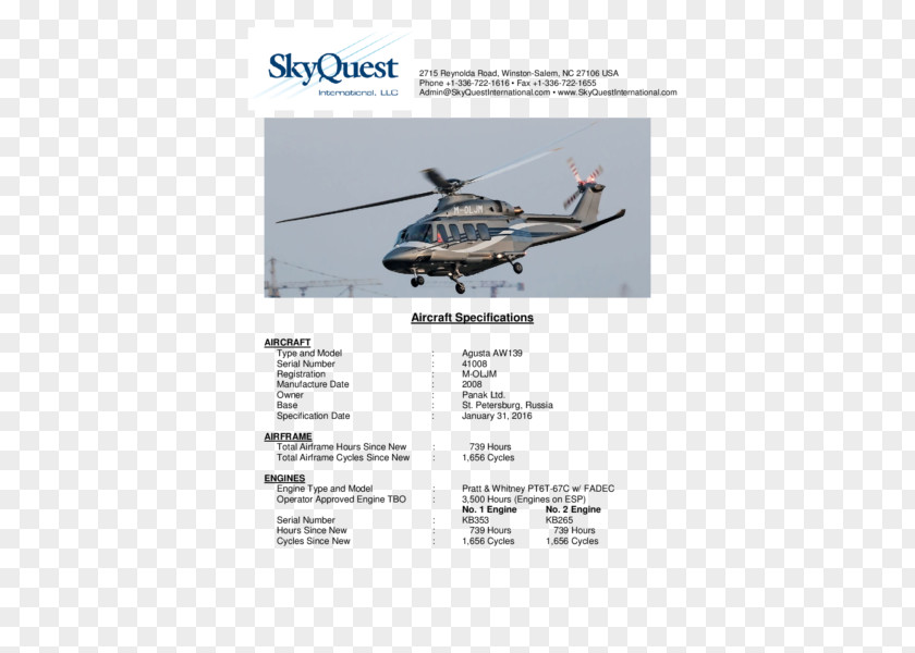 Sky Aircraft Helicopter Rotor AgustaWestland AW139 PNG