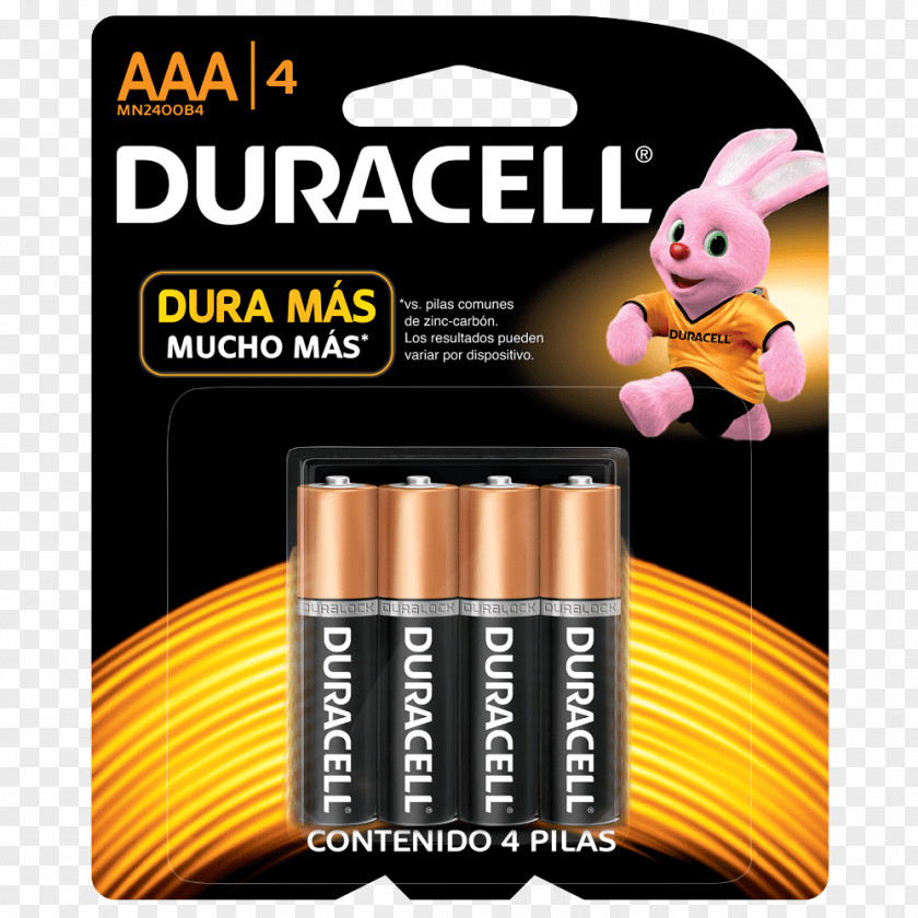 Duracell AAA Battery Alkaline Electric Charger PNG