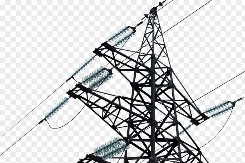 High Voltage Electricity Transmission Tower Public Utility Overhead Power Line PNG