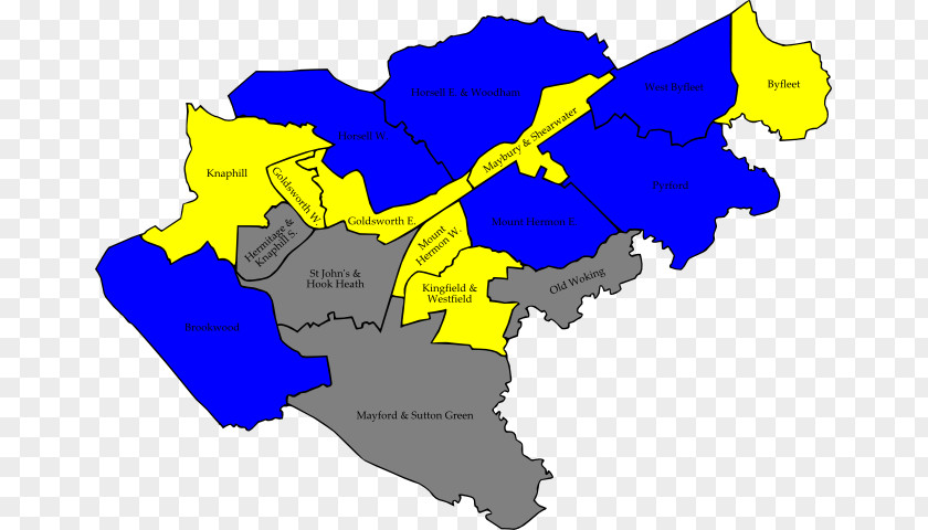 Map Woking Borough Council Elections Surrey Heath Election, 2007 2008 Wards And Electoral Divisions Of The United Kingdom PNG